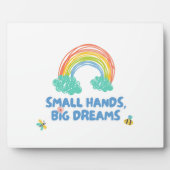 幸せな子供の日スモールハンズ、大きな夢 フォトプラーク (正面)
