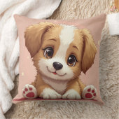 幸せな子犬のクッション枕 クッション (ブランケット)