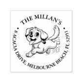 幸せな子犬の恋人テーマ セルフインキングスタンプ (デザイン)