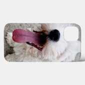 幸せな子犬の白い犬、マルタ語、マルティポ。 Case-Mate iPhoneケース (裏面 (横))
