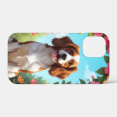 幸せな子犬の花のペット愛好家ギフト Case-Mate iPhoneケース (裏面 (横))