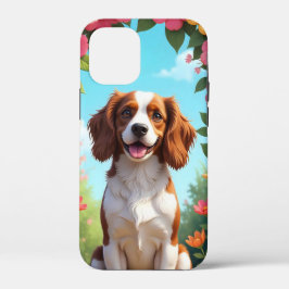 幸せな子犬の花のペット愛好家ギフト iPhone 12 MINI ケース