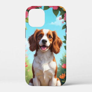 幸せな子犬の花のペット愛好家ギフト iPhone 12 MINI ケース