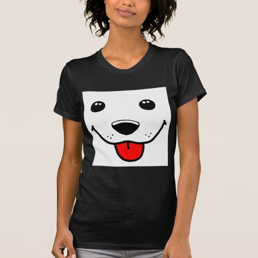 幸せな子犬の顔 Tシャツ (正面)