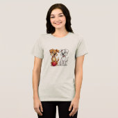 幸せな子犬 トライブレンドＴシャツ (正面全面)