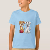 幸せな子犬 Tシャツ (正面)