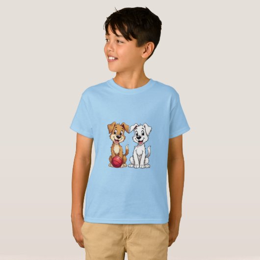 幸せな子犬 Tシャツ (正面フル)