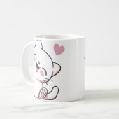 幸せな子猫マグカップ – 愛と笑うかわいい猫 コーヒーマグカップ (正面左)