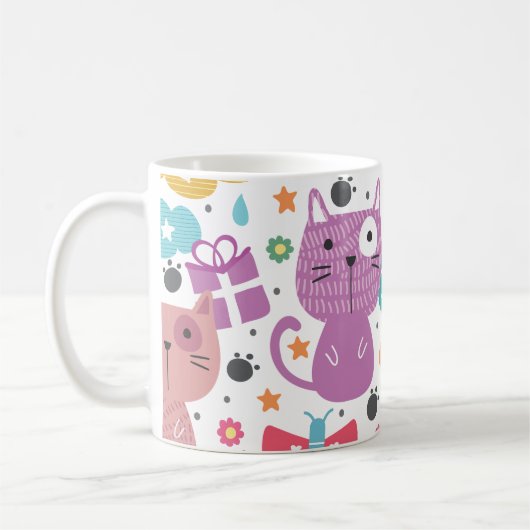 幸せな子猫 コーヒーマグカップ (左)