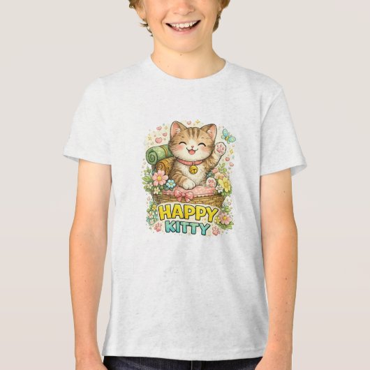幸せな子猫 トライブレンドTシャツ (正面)