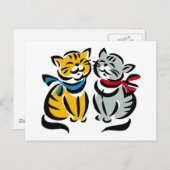 幸せな子猫 ポストカード (正面/裏面)