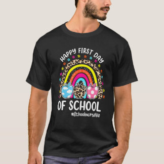 幸せな学校初日Rainbow Apple School Nur Tシャツ