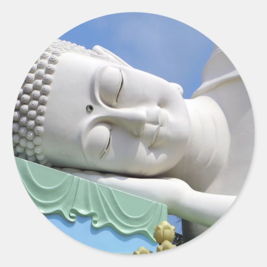 幸せな安らぎの仏像 ラウンドシール (正面)