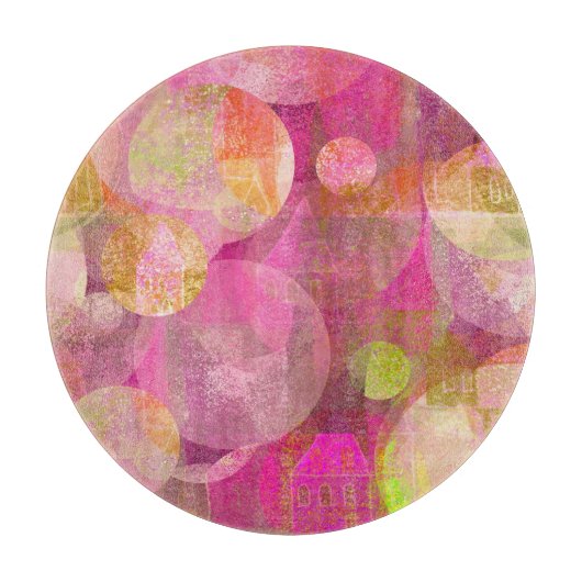 幸せな家の円形のまな板 カッティングボード (正面)