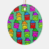 幸せな家の壁紙 セラミックオーナメント (左)