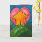 幸せな家カード カード (黄色い花)