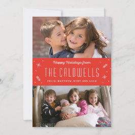 幸せな家族の休日の写真カード シーズンカード