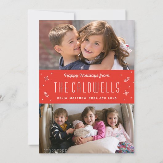 幸せな家族の休日の写真カード シーズンカード (正面)