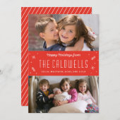幸せな家族の休日の写真カード シーズンカード (正面/裏面)