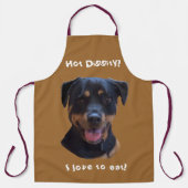 幸せな家族を愛するロットワイラー エプロン (正面)