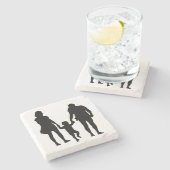 幸せな家族 ストーンコースター (横)