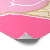 幸せな小さなイチゴのカップケーキ ポスター (角)