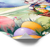 幸せな小さなウサギ1、イースター ポスター (角)