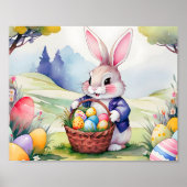 幸せな小さなウサギ1、イースター ポスター (正面)