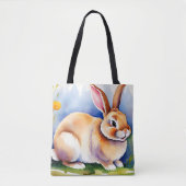 幸せな小さなウサギ2、イースター トートバッグ (正面)