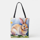幸せな小さなウサギ2、イースター トートバッグ (裏面)