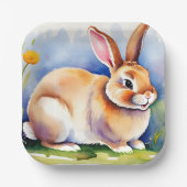幸せな小さなウサギ2、イースター ペーパープレート (正面)
