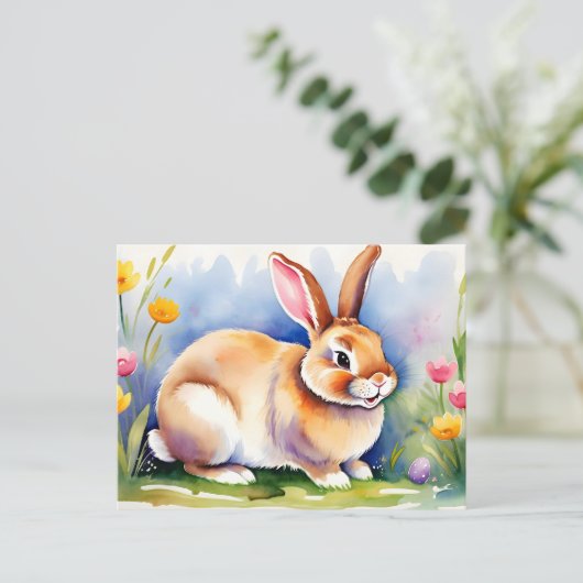 幸せな小さなウサギ2、イースター ポストカード (スタンド正面)