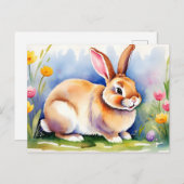幸せな小さなウサギ2、イースター ポストカード (正面/裏面)