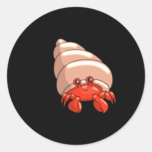 幸せな小さなカニ ラウンドシール (正面)