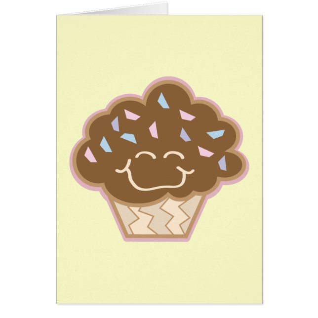 幸せな小さなチョコレートのカップケーキ (正面)