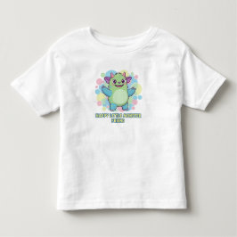 幸せな小さなモンスターの友達 トドラーTシャツ