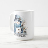 幸せな小さな冬の雪だるま コーヒーマグカップ (正面左)