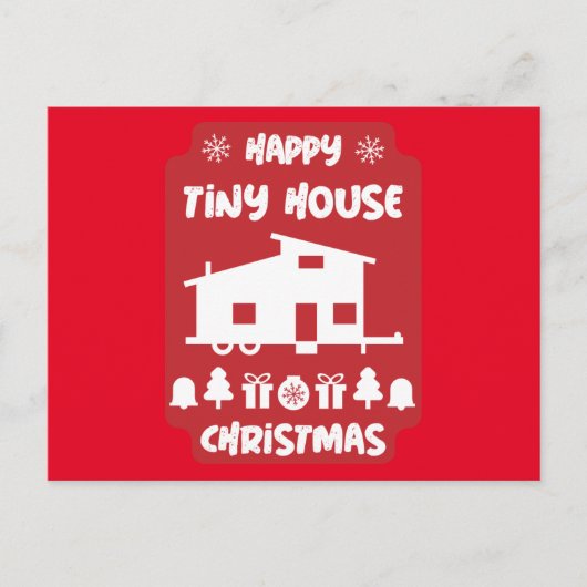 幸せな小さな家のクリスマス ポストカード (正面)
