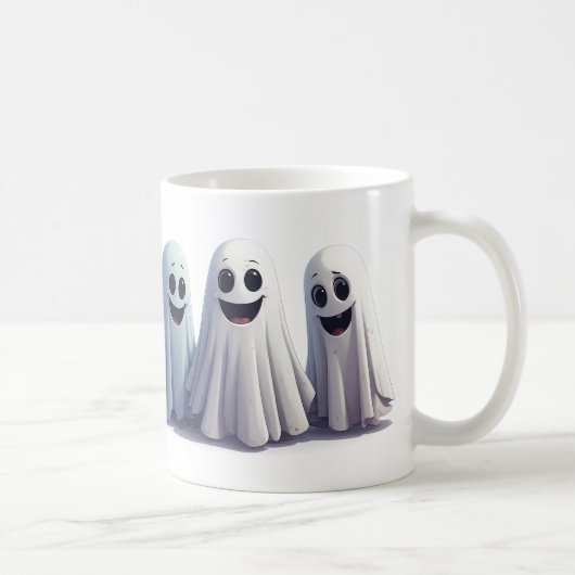 幸せな小さな幽霊の友達 ハロウィーンのお祝い ✨ コーヒーマグカップ (右)
