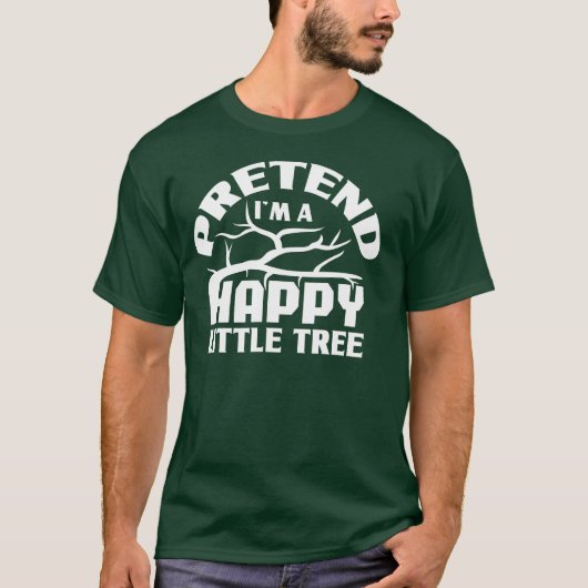 幸せな小さな木になりきろう 簡単なハロウィン Tシャツ (正面)