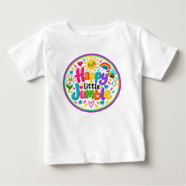 幸せな小さな混乱 - カラフルな気分が上がるデザイン ベビーTシャツ