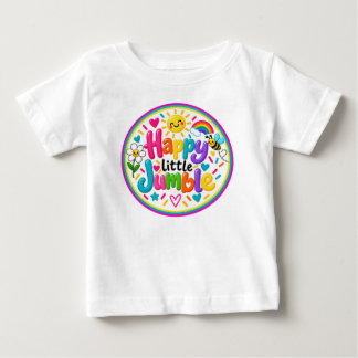 幸せな小さな混乱 - カラフルな気分が上がるデザイン ベビーTシャツ