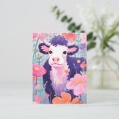 幸せな小さな牛 ポストカード (スタンド正面)