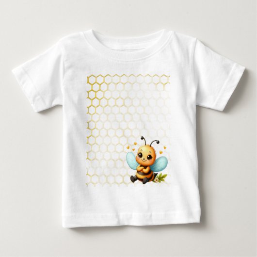 幸せな小さな蜂 ベビーTシャツ (正面)