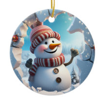 幸せな小さな雪だるま。クリスマスの時期です。