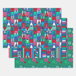 幸せな小妖精や小人グラフィックギフトラップシート ラッピングペーパーシート