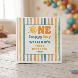 幸せな少年 初誕生日 陽光 スタンダードカクテルナプキン