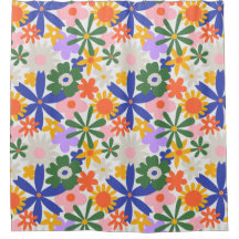 幸せな巨大な原色の花の爆発