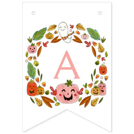 幸せな幽霊たちブースデイとフォトピンク誕生日 バンティングフラッグ (第3の旗)