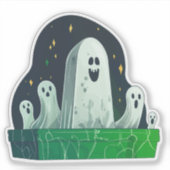 幸せな幽霊の墓地 シール (正面)